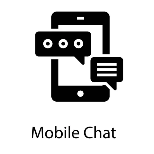 Mobile Chat Vector Solide Ontwerp — Stockvector