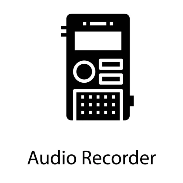 Grabadora Audio Vector Diseño Sólido — Archivo Imágenes Vectoriales