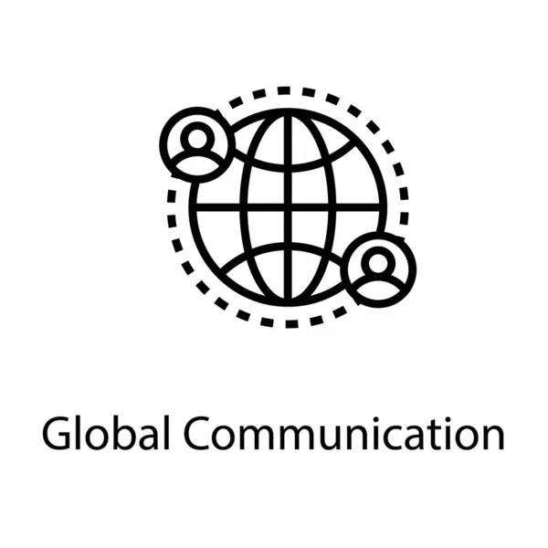 Linea Comunicazione Globale Progettazione Vettoriale — Vettoriale Stock
