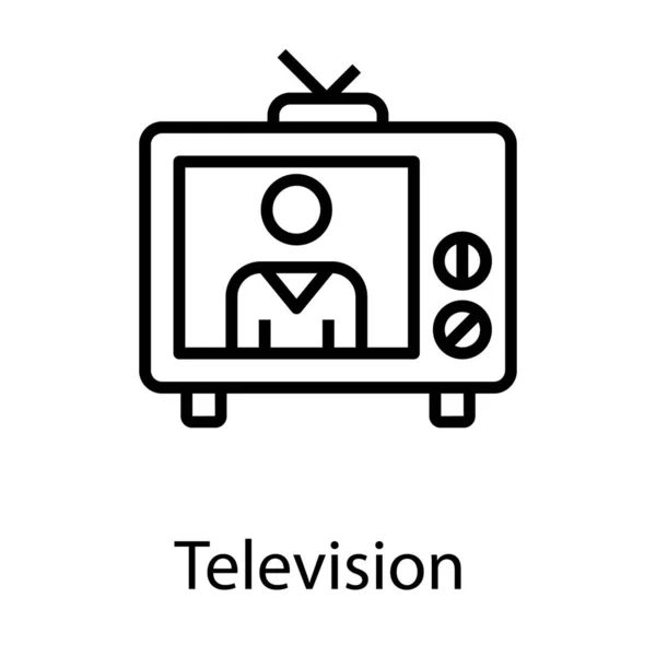 Diseño Línea Vectorial Televisión Retro — Archivo Imágenes Vectoriales