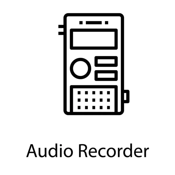 Grabadora Audio Vector Línea Diseño — Vector de stock
