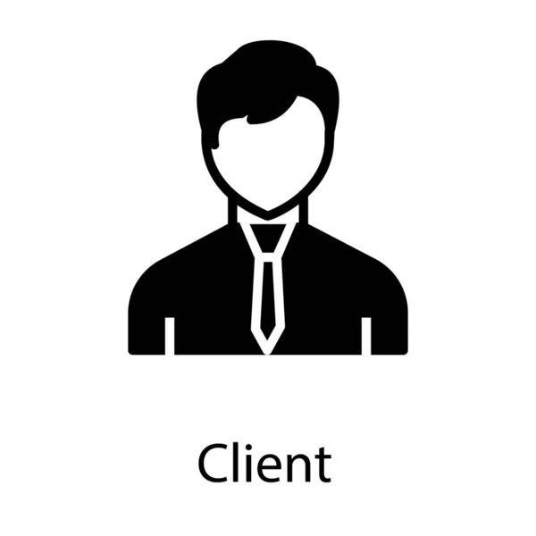 Pictogram Voor Client Avatar Glyph Ontwerp — Stockvector