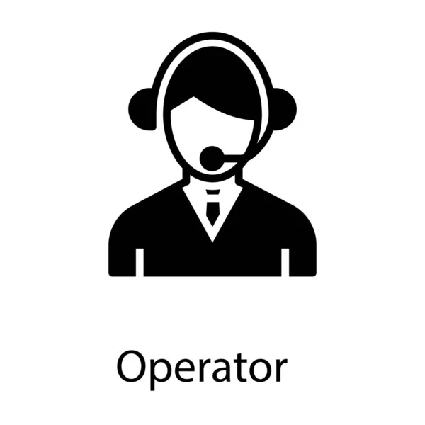 Operator Pictogram Glyph Vector Ontwerp — Stockvector