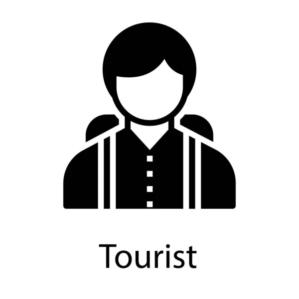 Ícone Sólido Design Vetor Turístico Masculino —  Vetores de Stock