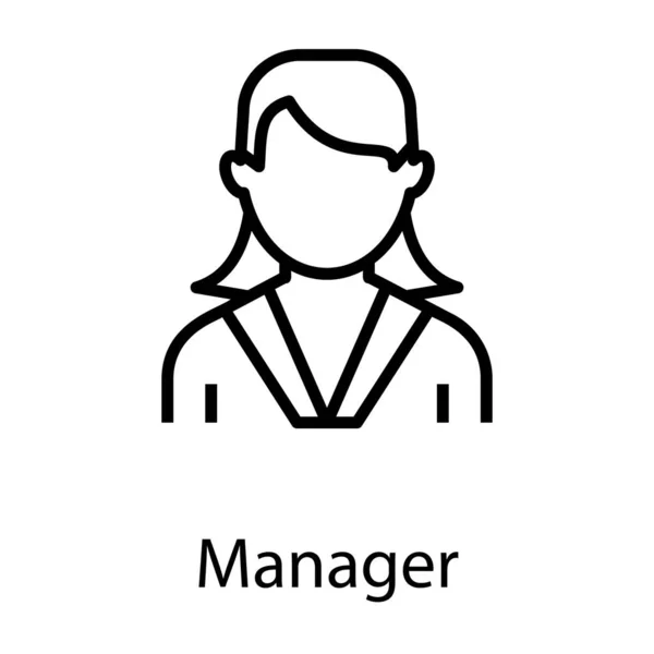 Icon Woman Manager Line Vektor Design – stockvektor