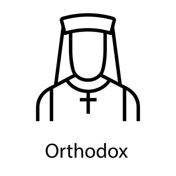 Ortodox Ember Ikon Ban Vonal Tervez — Stock Vector