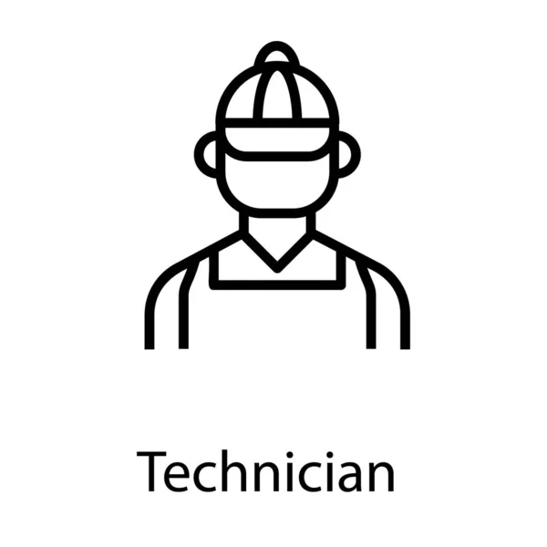 Techniker Ikone Liniendesign — Stockvektor