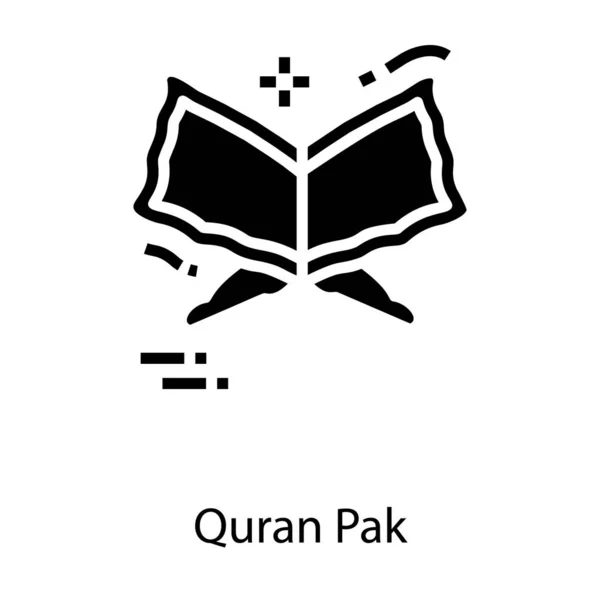 Moslems Heiliges Buch Quran Gesegnetes Glyphen Symbol — Stockvektor