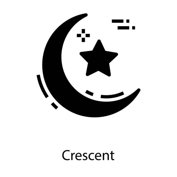 Étoile Intérieur Lune Faisant Une Icône Croissant Dans Vecteur Rempli — Image vectorielle