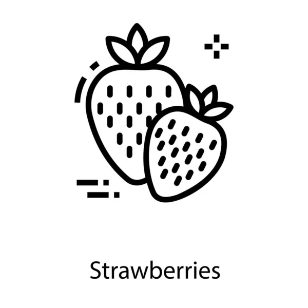 Erdbeer Symbol Liniendesign — Stockvektor