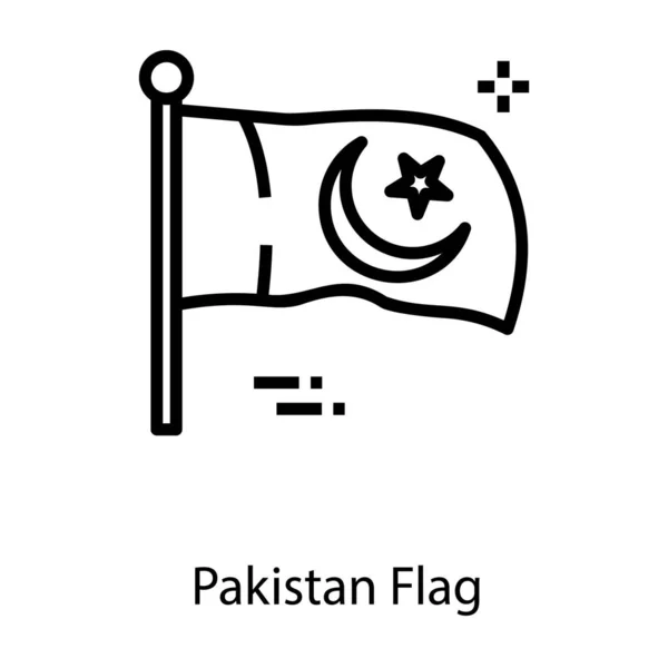 Pakistan Bayrak Çizgisi Tasarımı Simgesi — Stok Vektör