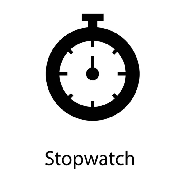Stopwatch Pictogram Glyph Ontwerp — Stockvector