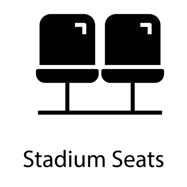 Stadion Ülések Ikonja Kitöltött Design — Stock Vector