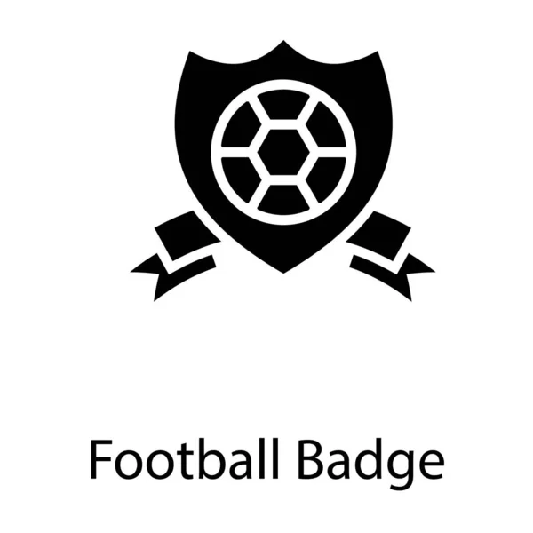 Diseño Sólido Del Icono Insignia Fútbol — Archivo Imágenes Vectoriales