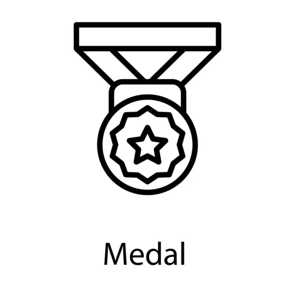 Gwiazda Ikona Medal Projektowaniu Linii — Wektor stockowy