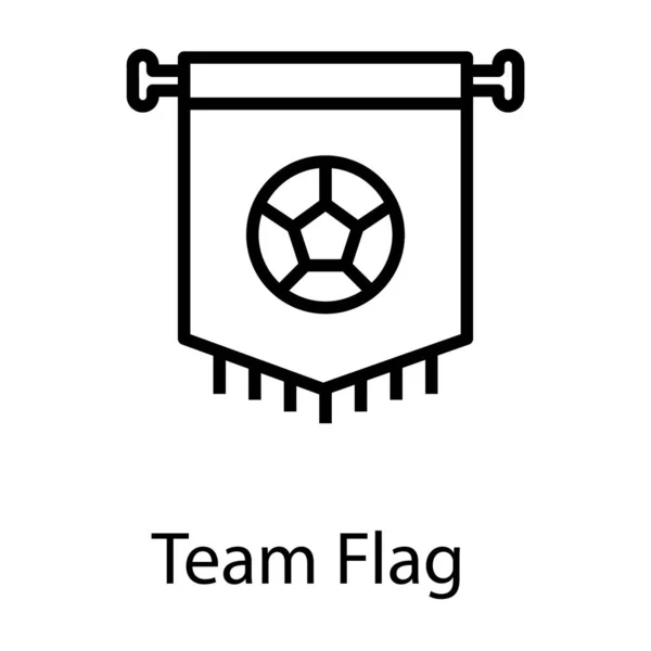 Icono Del Diseño Línea Bandera Del Equipo — Archivo Imágenes Vectoriales
