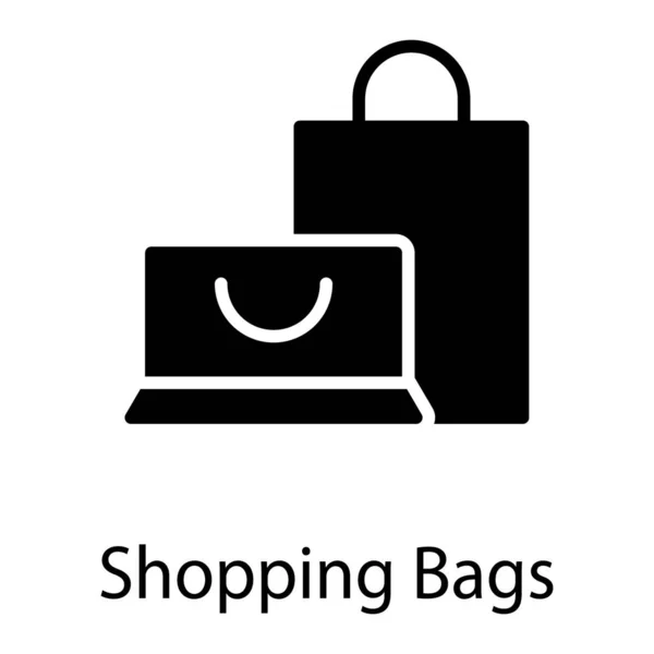 Katı Tasarımda Alışveriş Çantaları Vektörü — Stok Vektör