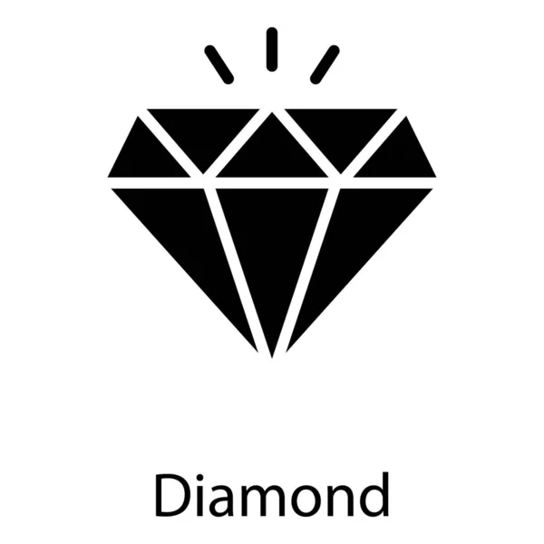 Diamant Symbol Glyphen Design — Stockvektor