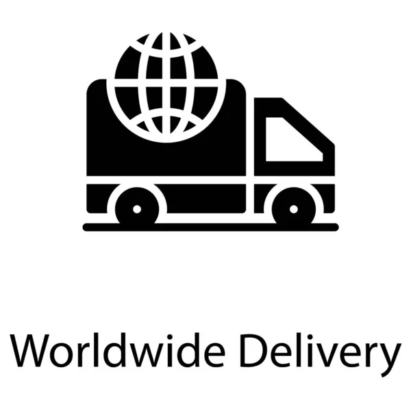 Global Delivery Van Solid Design — Stock vektor