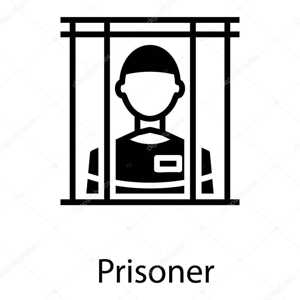 Prisoner icon in  solid design 