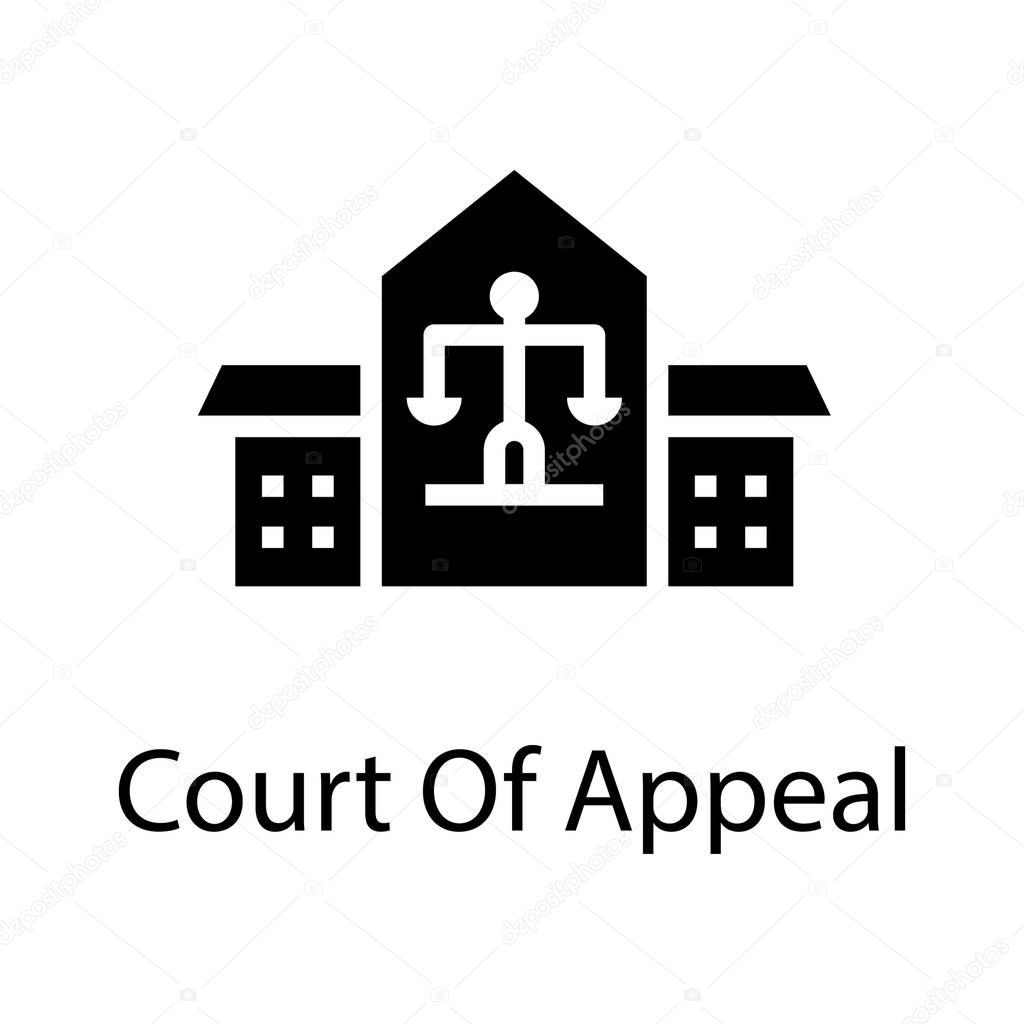 Icon of court appeal in solid design 