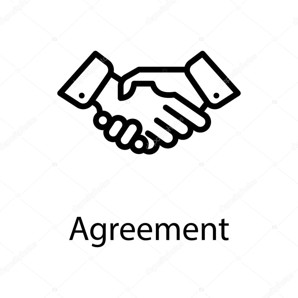 Legal partnership vector in line design 