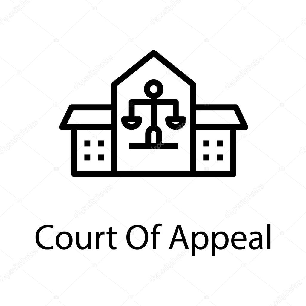 Icon of court appeal in line design 