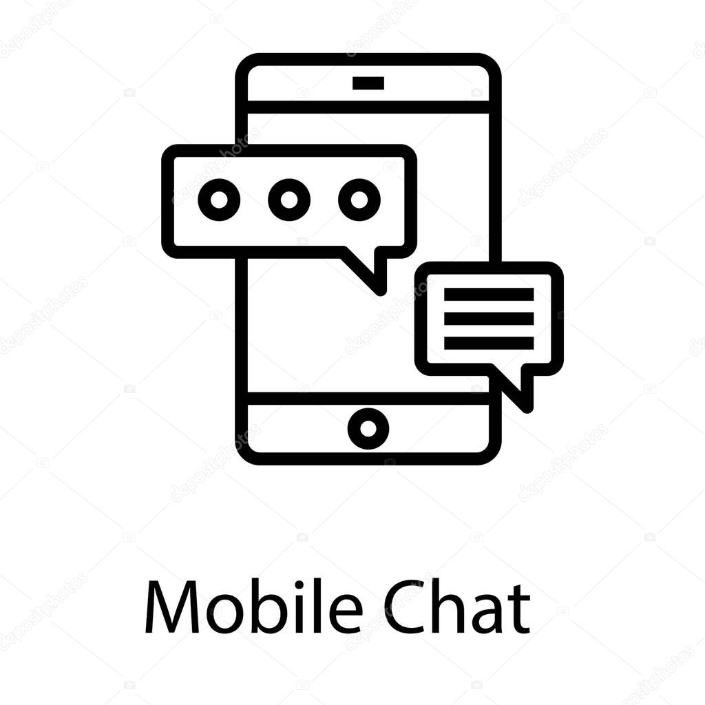 Mobile chat vector line design 