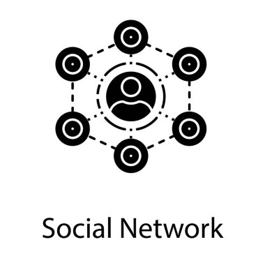 Dolu tasarımda sosyal ağ simgesi 