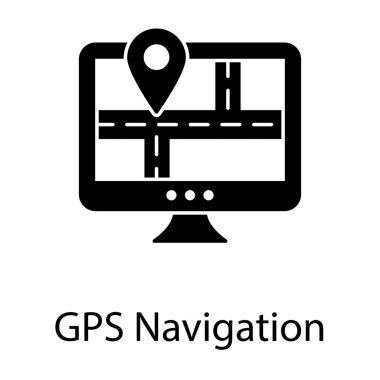 Glyph vektörgps navigasyon simgesi 