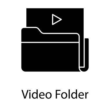 Katı tasarımda video klasörü simgesi 