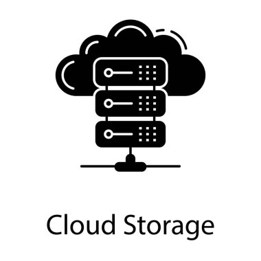 Katı tasarımda bulut depolama simgesi 