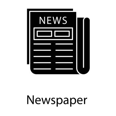 Beyaz arka planda yalıtılmış gazete simgesi 