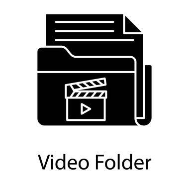 Katı tasarımda video klasörü simgesi 