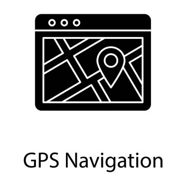 Glyph vektörgps navigasyon simgesi 