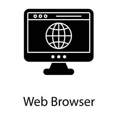 Glyph tasarımında web tarayıcısı simgesi.