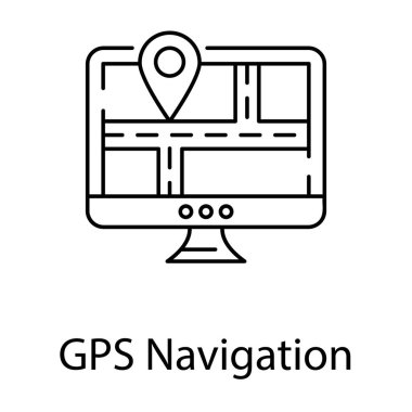 Satır vektöründeki Gps navigasyon simgesi 