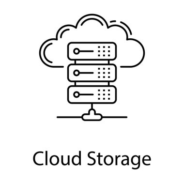 Satır tasarımında bulut depolama simgesi 
