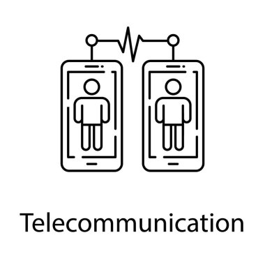 Satır tasarımında telekomünikasyon simgesi 