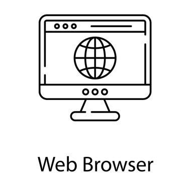 Satır tasarımında web tarayıcısı simgesi.