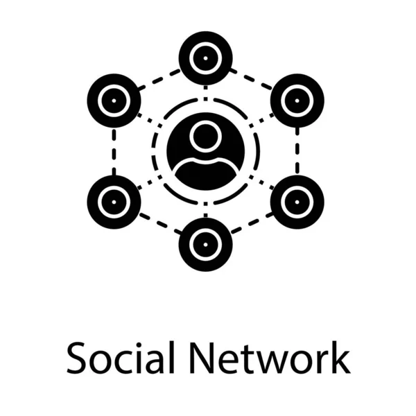 Icône Réseau Social Dans Design Rempli — Image vectorielle