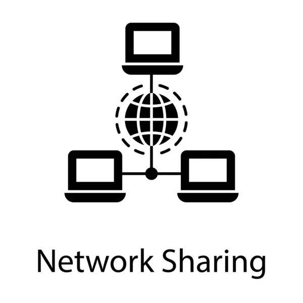 グリフ設計におけるネットワーク共有のアイコン — ストックベクタ
