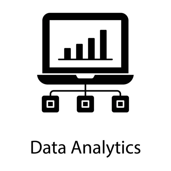 Icône Analyse Données Dans Conception Solide — Image vectorielle