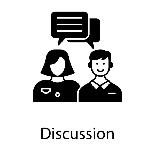 Icono Discusión Diseño Del Glifo — Vector de stock