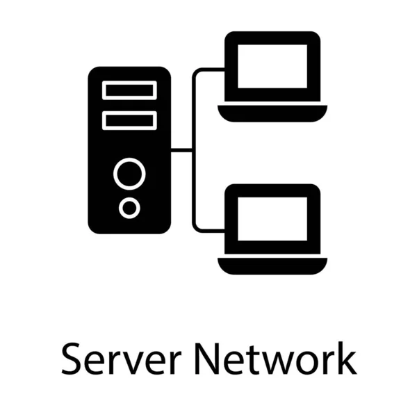 Server Netzwerk Glyphen Vektor Design — Stockvektor
