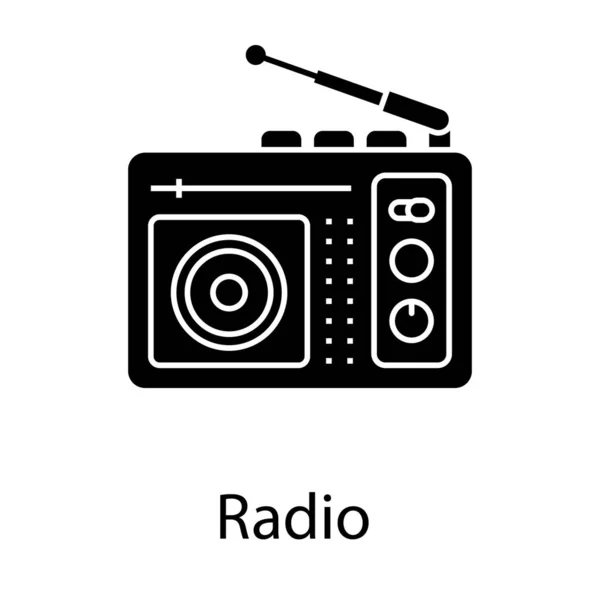 Diseño Vectorial Sólido Del Conjunto Radio — Vector de stock