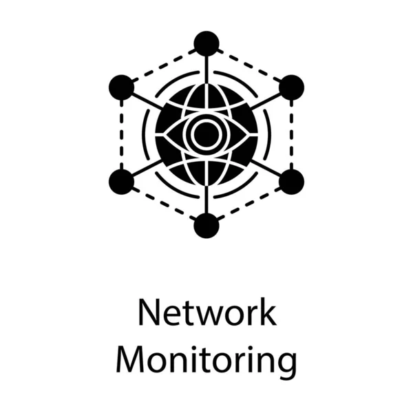 Symbol Der Netzwerküberwachung Solidem Design — Stockvektor