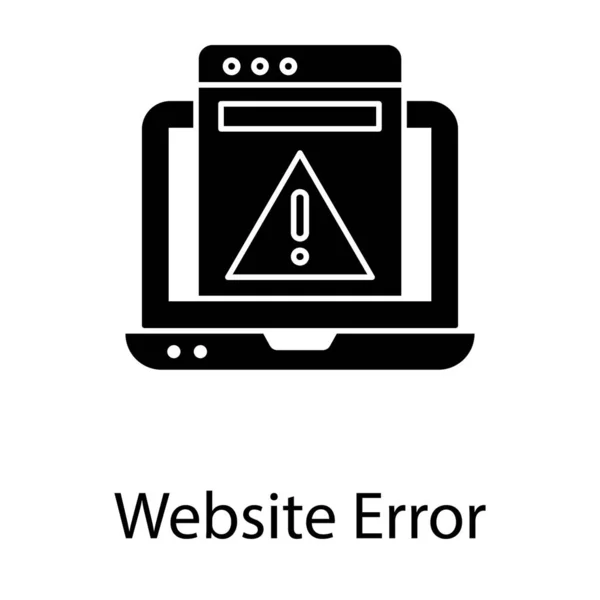 Ikon Hjemmeside Fejl Glyf Design – Stock-vektor