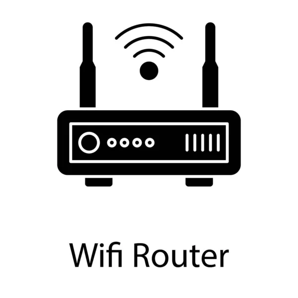 Vettore Router Wifi Nel Design Solido — Vettoriale Stock