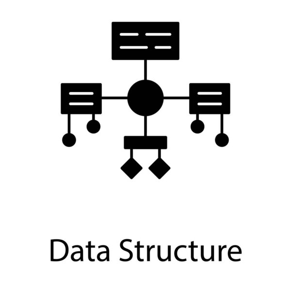 Icon of data structure in glyph design 